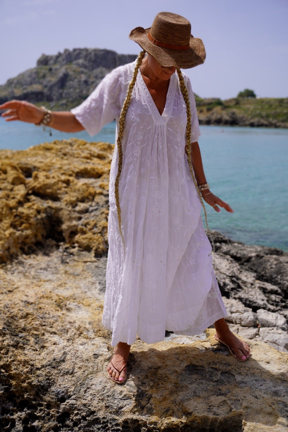 ANITA COTTON MAXI DRESS SWEET WHITE
