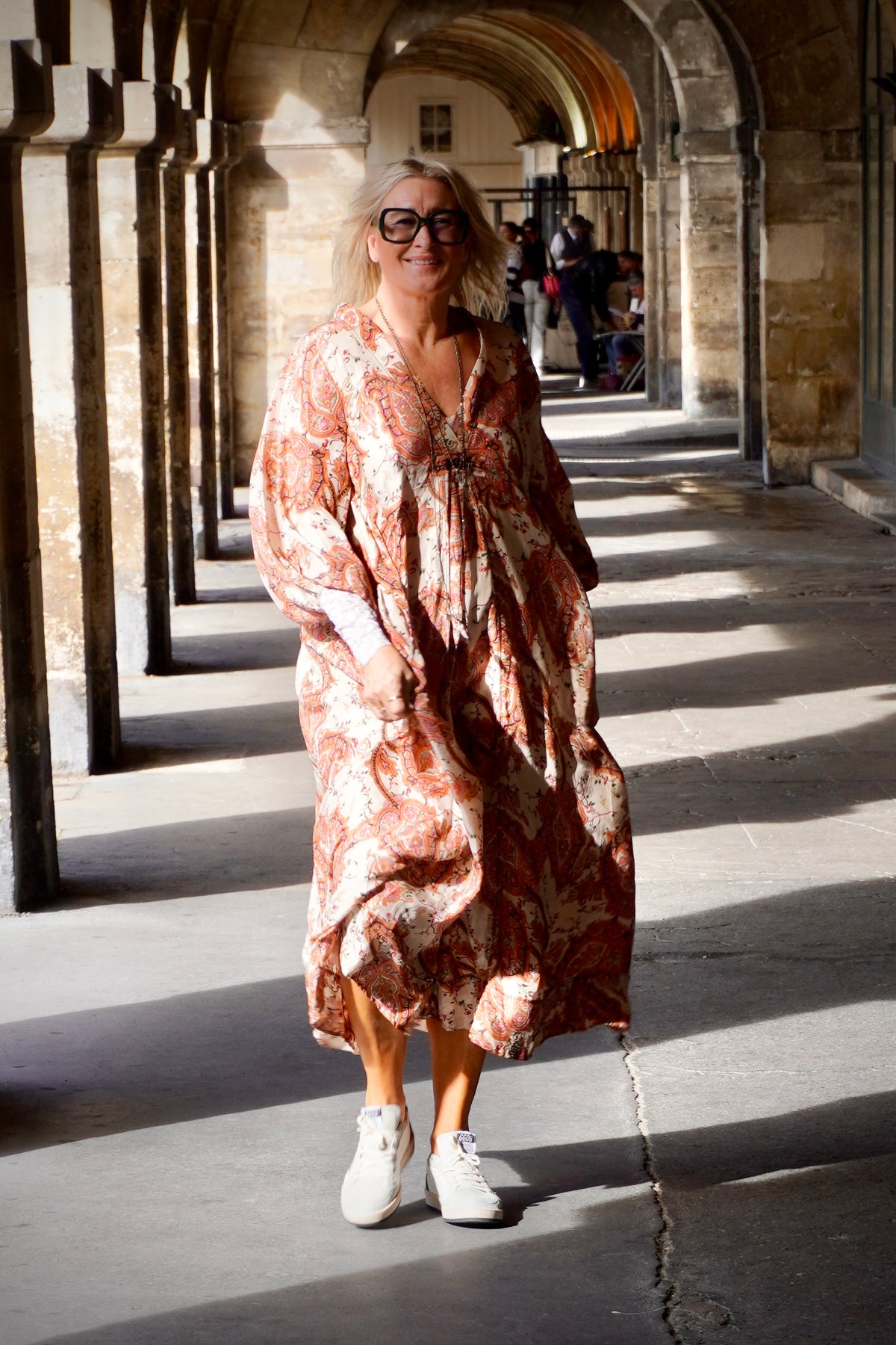 BONNIE SHELLEY PAISLEY SILK MAXI DRESS