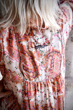 BONNIE SHELLEY PAISLEY SILK MAXI DRESS