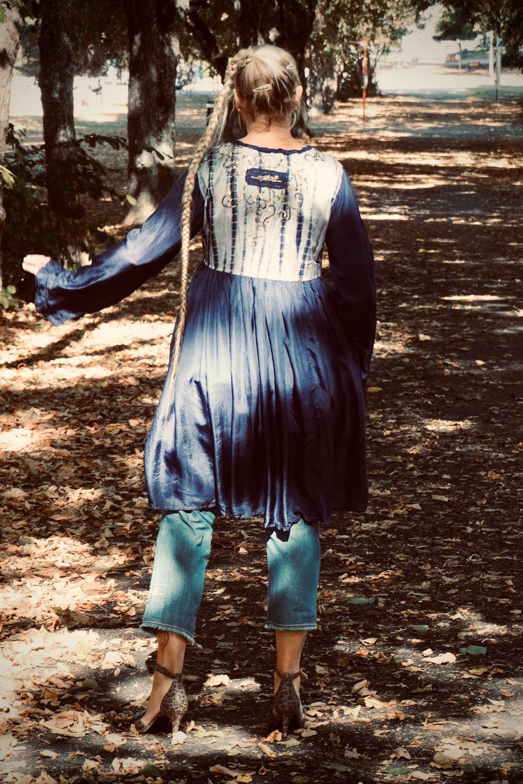 CARRIE B SILKDRESS SUNSET BLUE