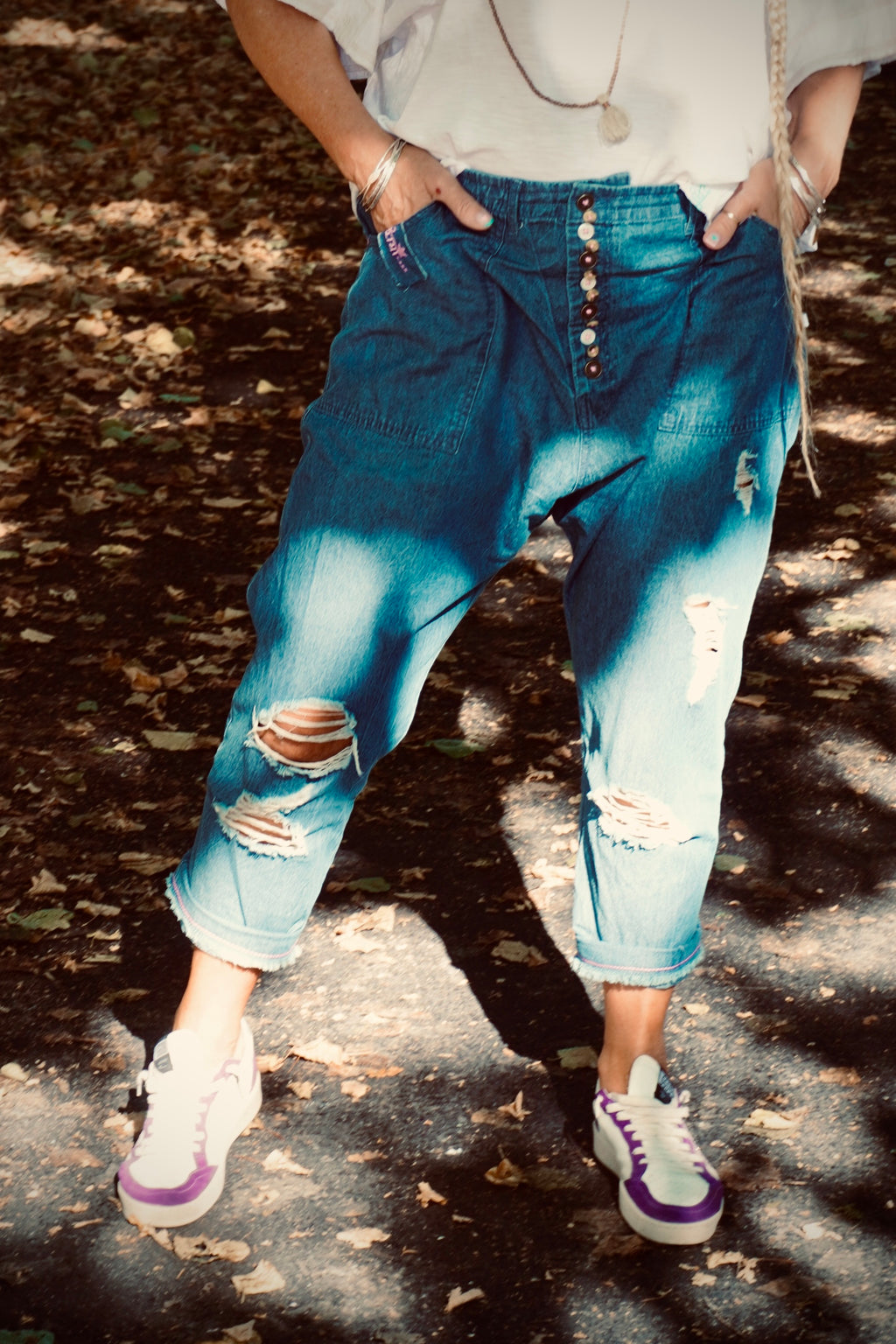FEY COTTON DENIM PANT BLUE LOVE