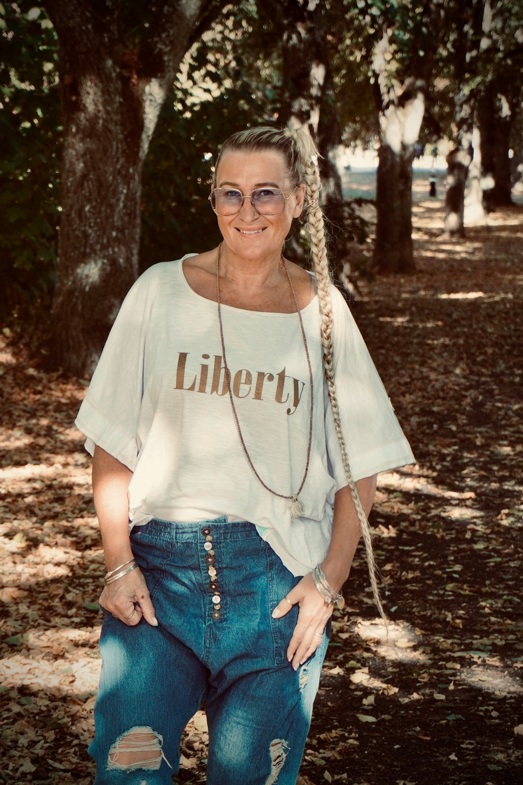 LYDIA LIBERTY COTTON JERSEY TOP  SWEET WHITE