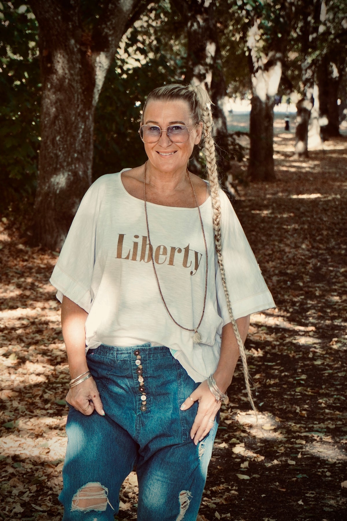 LYDIA LIBERTY COTTON JERSEY TOP  SWEET WHITE