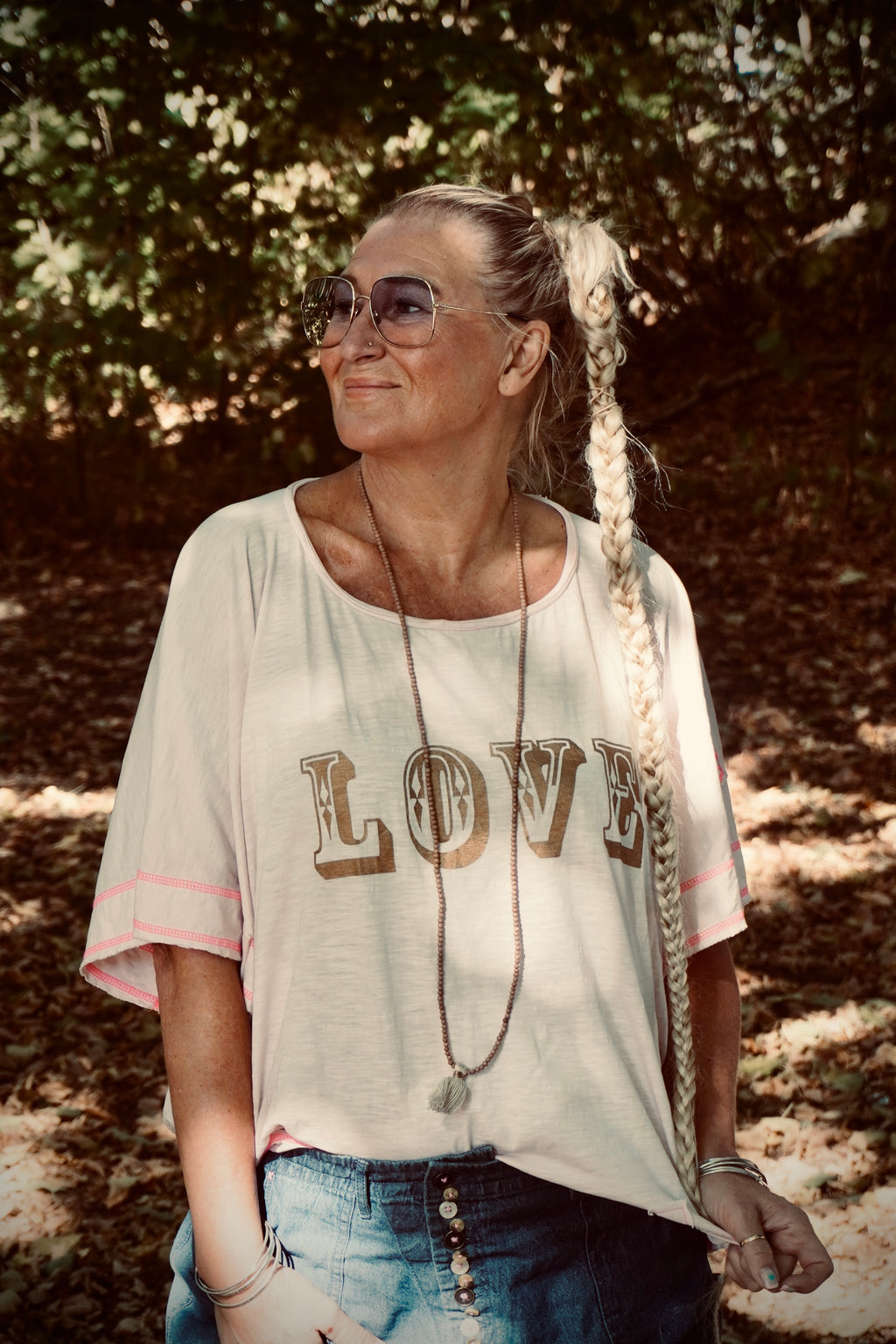 LYDIA LOVE COTTON JERSEY TOP  IBIZA PINK