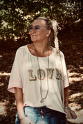LYDIA LOVE COTTON JERSEY TOP  IBIZA PINK