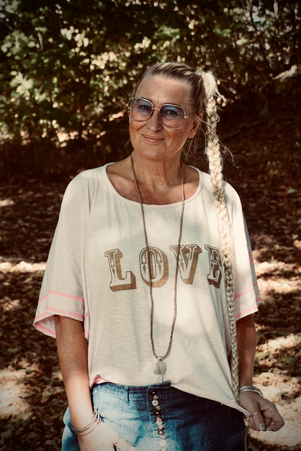 LYDIA LOVE COTTON JERSEY TOP  IBIZA PINK