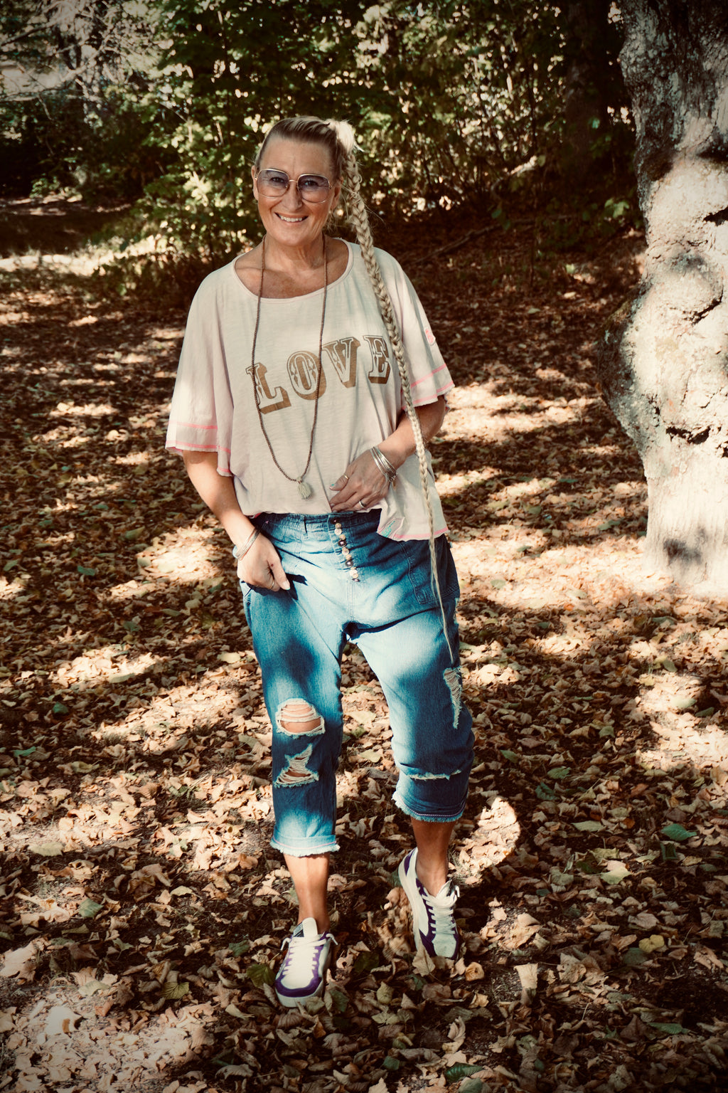 LYDIA LOVE COTTON JERSEY TOP  IBIZA PINK