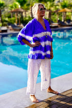LINE SHELLEY SILK BATIK TOP INDIA BLUE