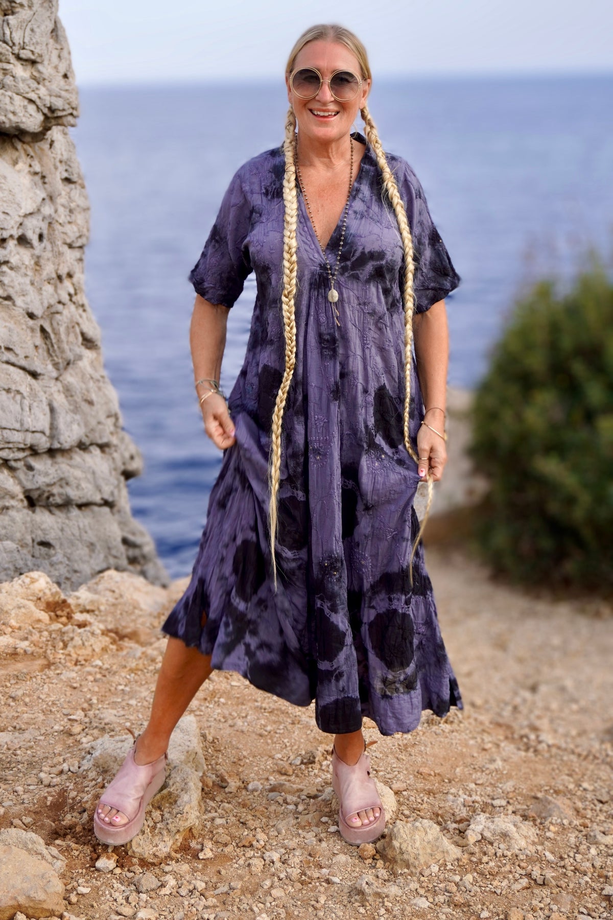 ANITA BAUMWOLL MAXIKLEID IBIZA PINK