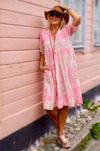 ANITA COTTON BATIK DRESS PINK LATTE