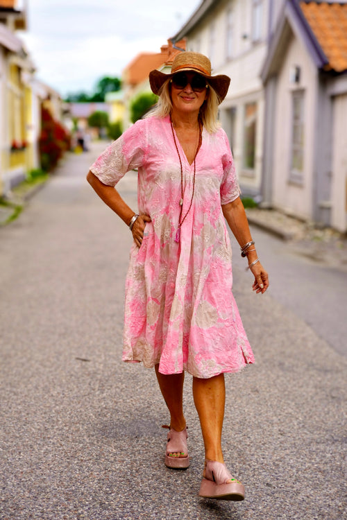 ANITA COTTON BATIK DRESS PINK LATTE