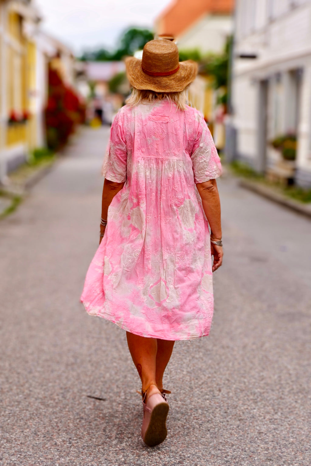 ANITA COTTON BATIK DRESS PINK LATTE