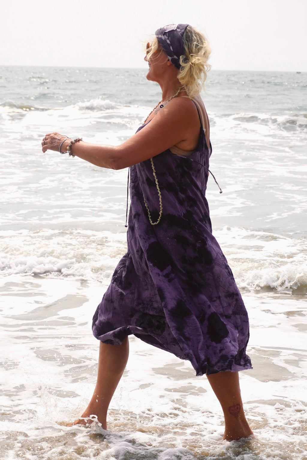 ANITA SUNNIE COTTON BATIK DRESS BLACK GREY