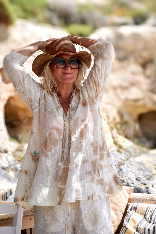ANITA COTTON BATIK TOP MALIBU LATTE