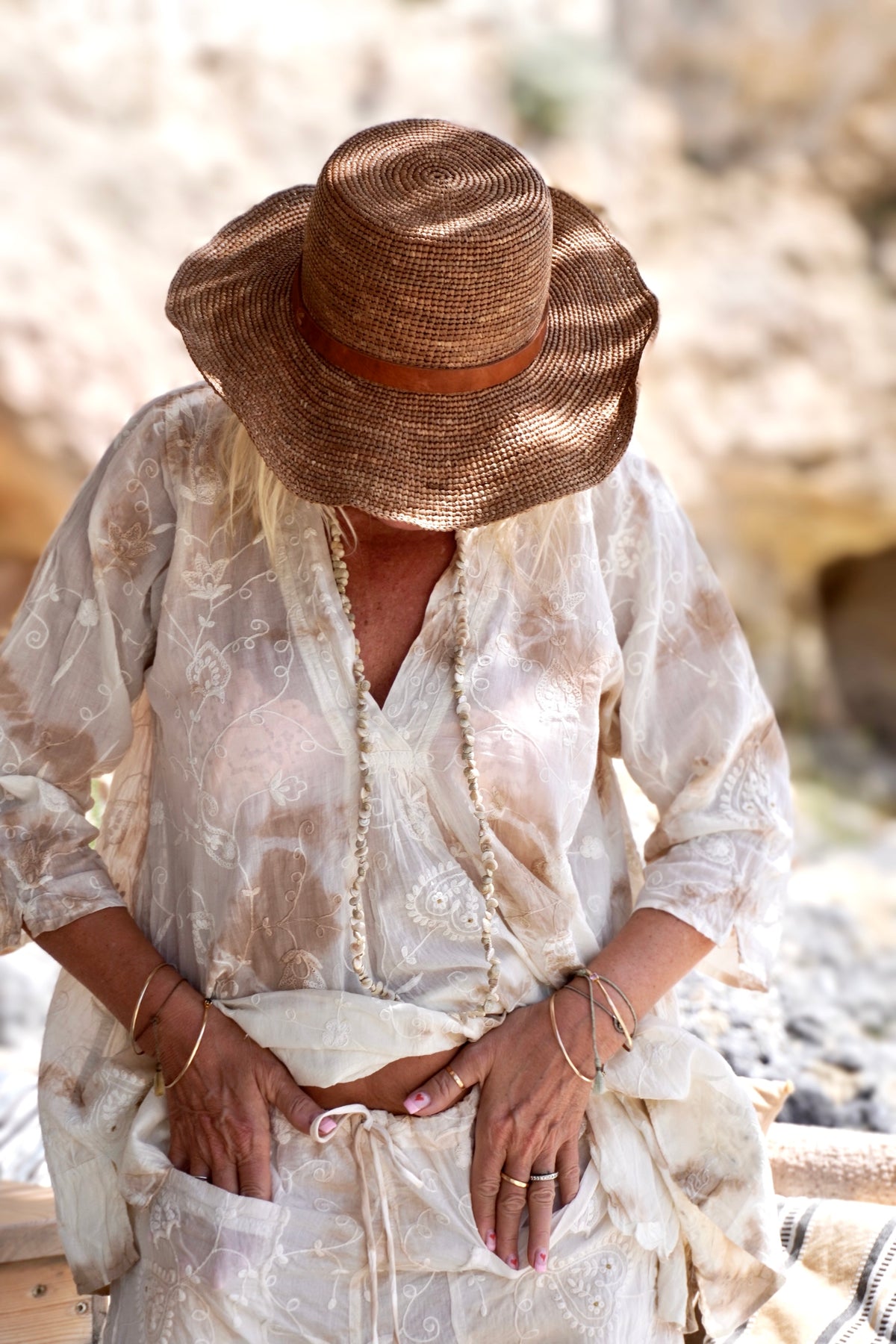 ANITA COTTON BATIK TOP MALIBU LATTE