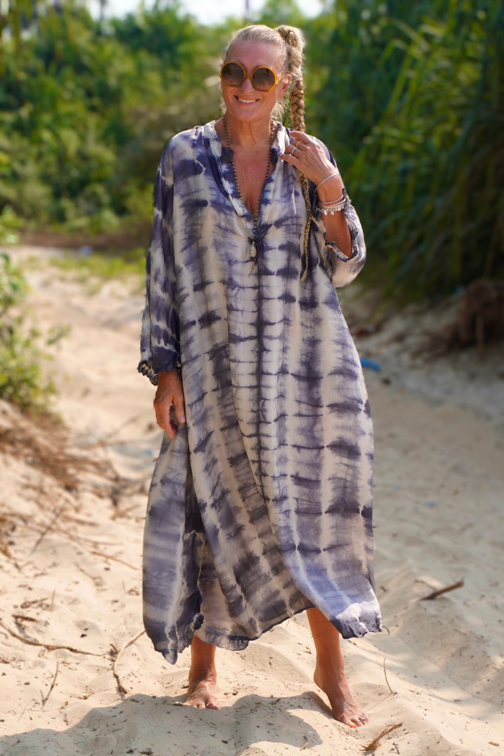 ASH IMANI SILK MAXI DRESS CHARCOAL CAVA