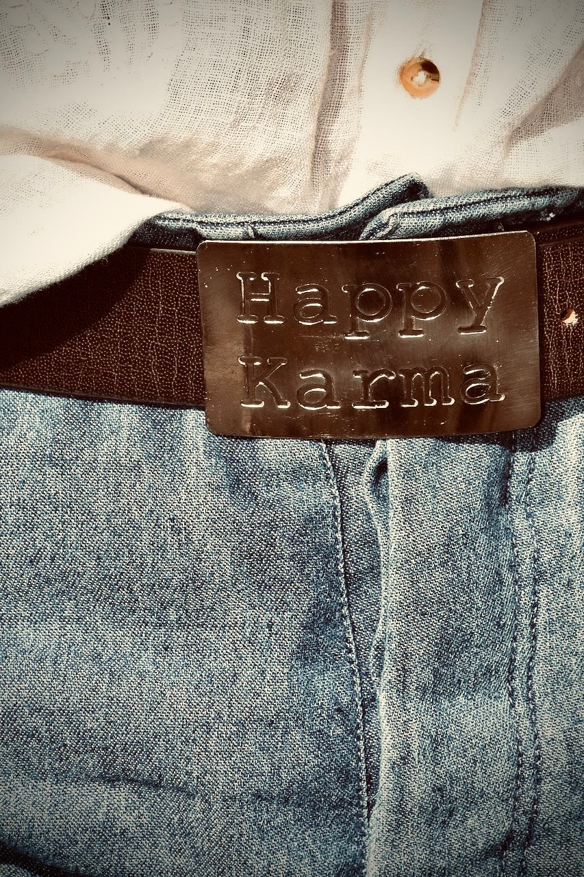 HAPPY KARMA BELT DARK BROWN