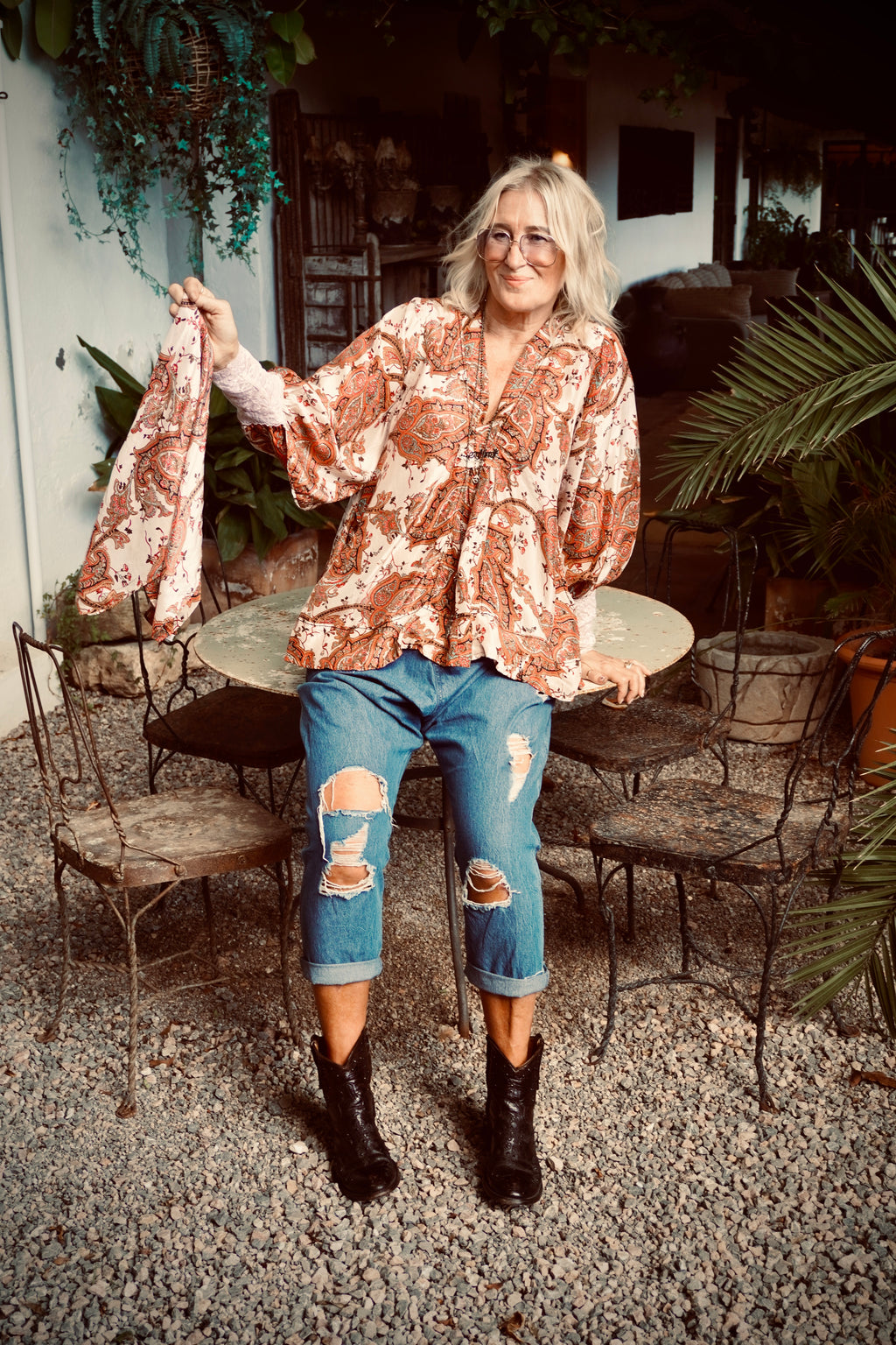 BONNIE SHELLEY PAISLEY SILK TOP
