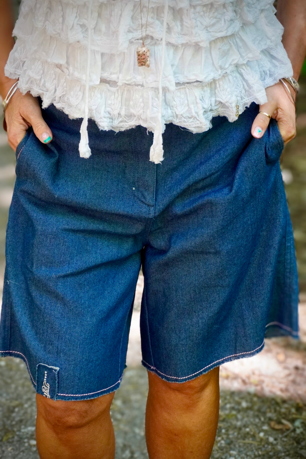 DAKOTA COTTON DENIM SHORTS