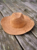 AZIZ RAFFIA HAT LIGHT BROWN