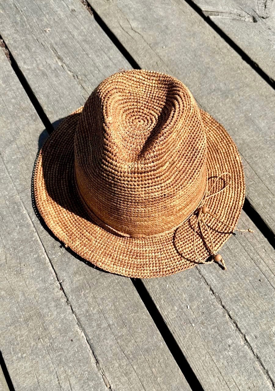 DEDE RAFFIA HAT LIGHT BROWN
