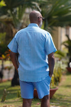 JOE LINEN SHIRT MINT STRIPE