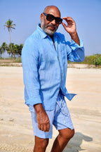 JOE SHIRT LINEN ARUBA BLUE
