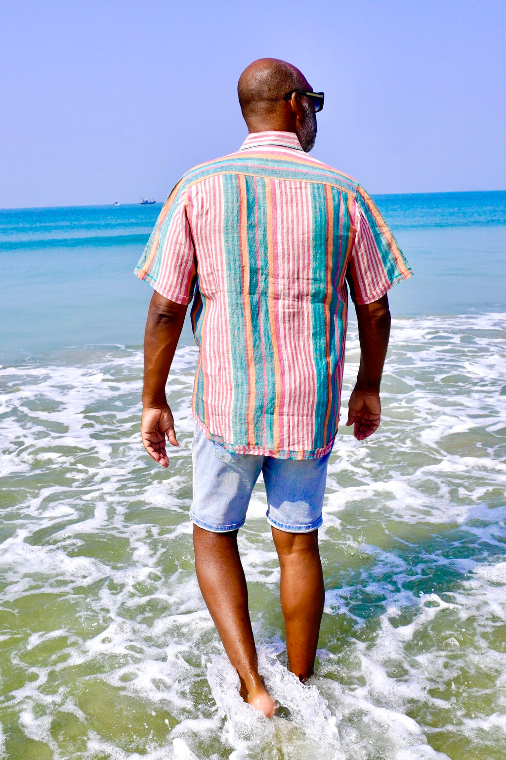 JOE SHIRT LINEN MULTI STRIPE
