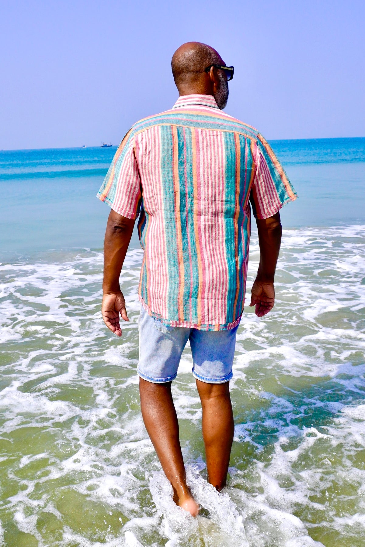 JOE SHIRT LINEN MULTI STRIPE