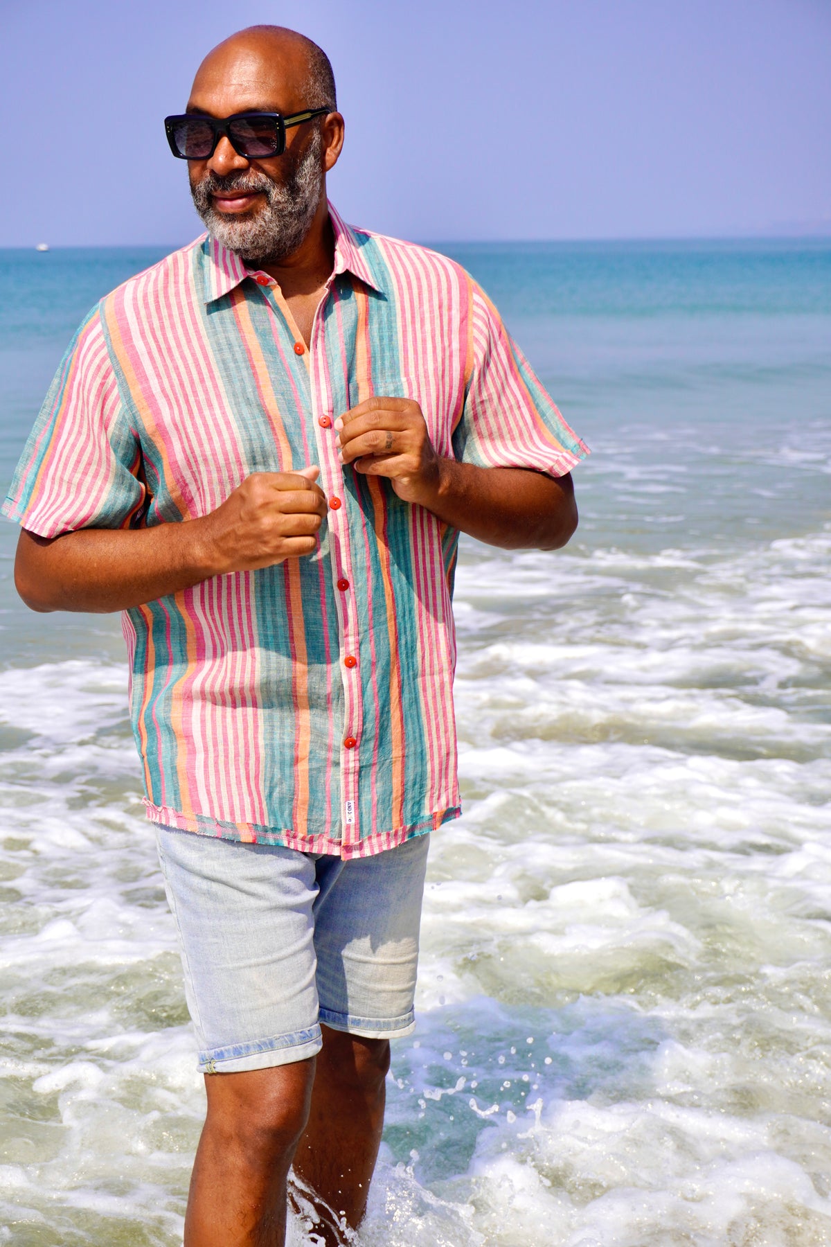 JOE SHIRT LINEN MULTI STRIPE