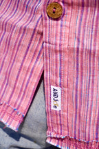 JOE LINEN SHIRT PEACH STRIPE