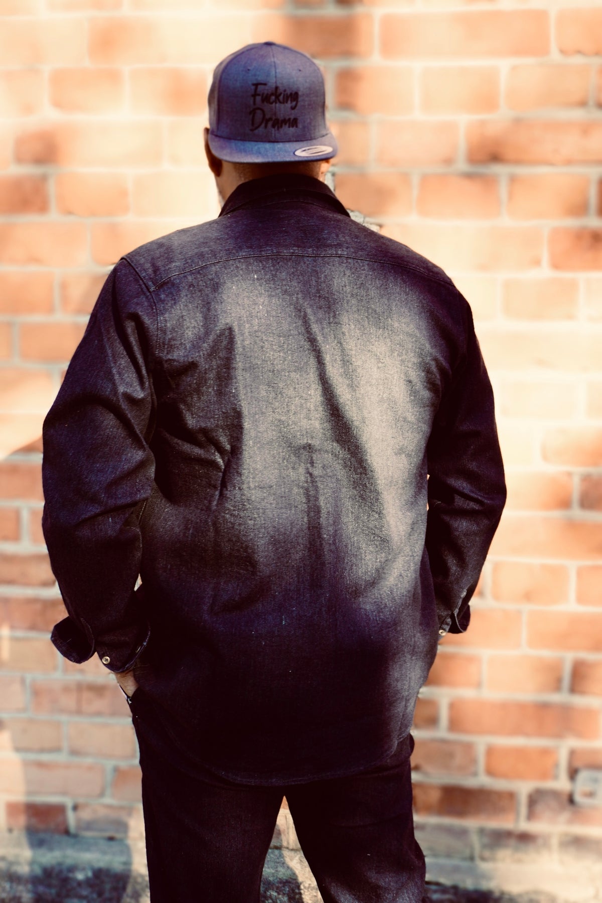 JOE COTTON DENIM SHIRT CHARCOAL