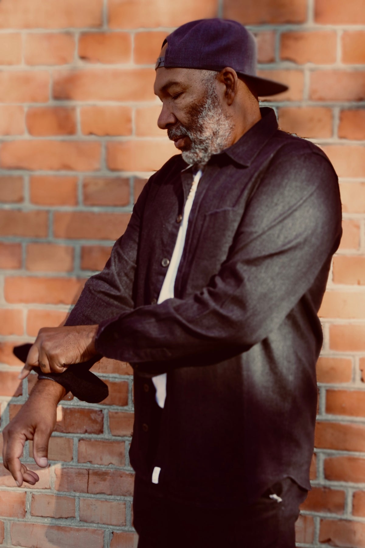 JOE COTTON DENIM SHIRT CHARCOAL