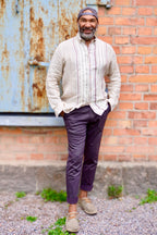 WATTS SOLID COTTON STRETCH TROUSERS CHARCOAL