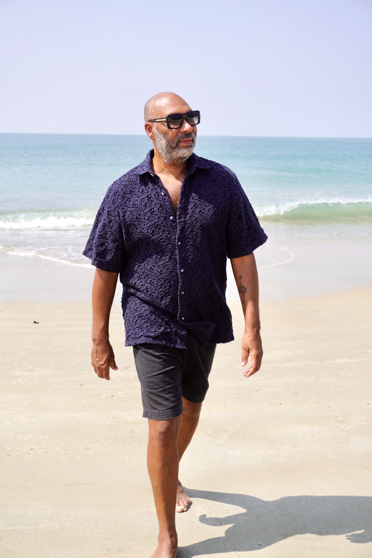 SHANTI COTTON SHIRT BLUE BLACKISH