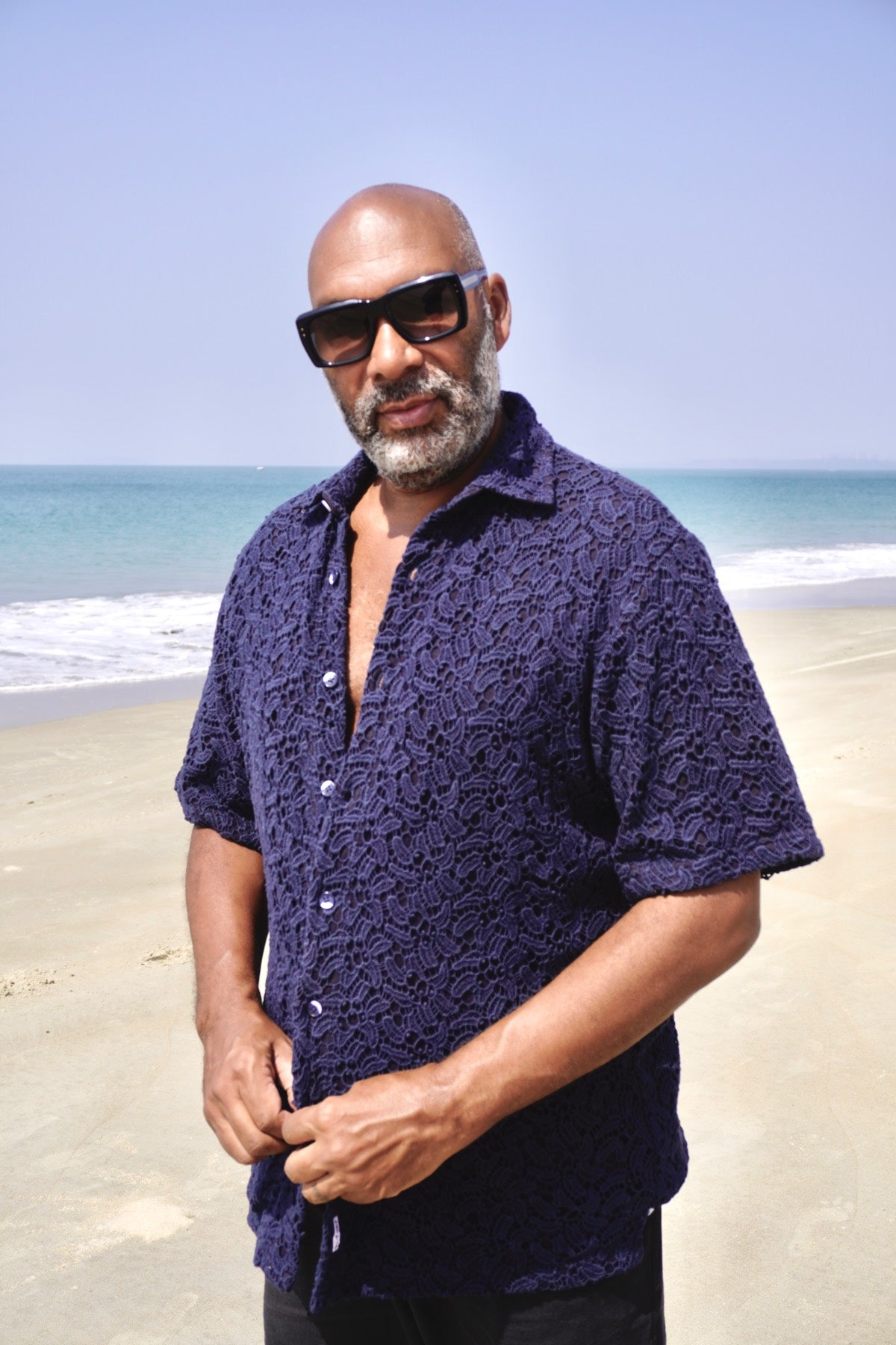 SHANTI COTTON SHIRT BLUE BLACKISH