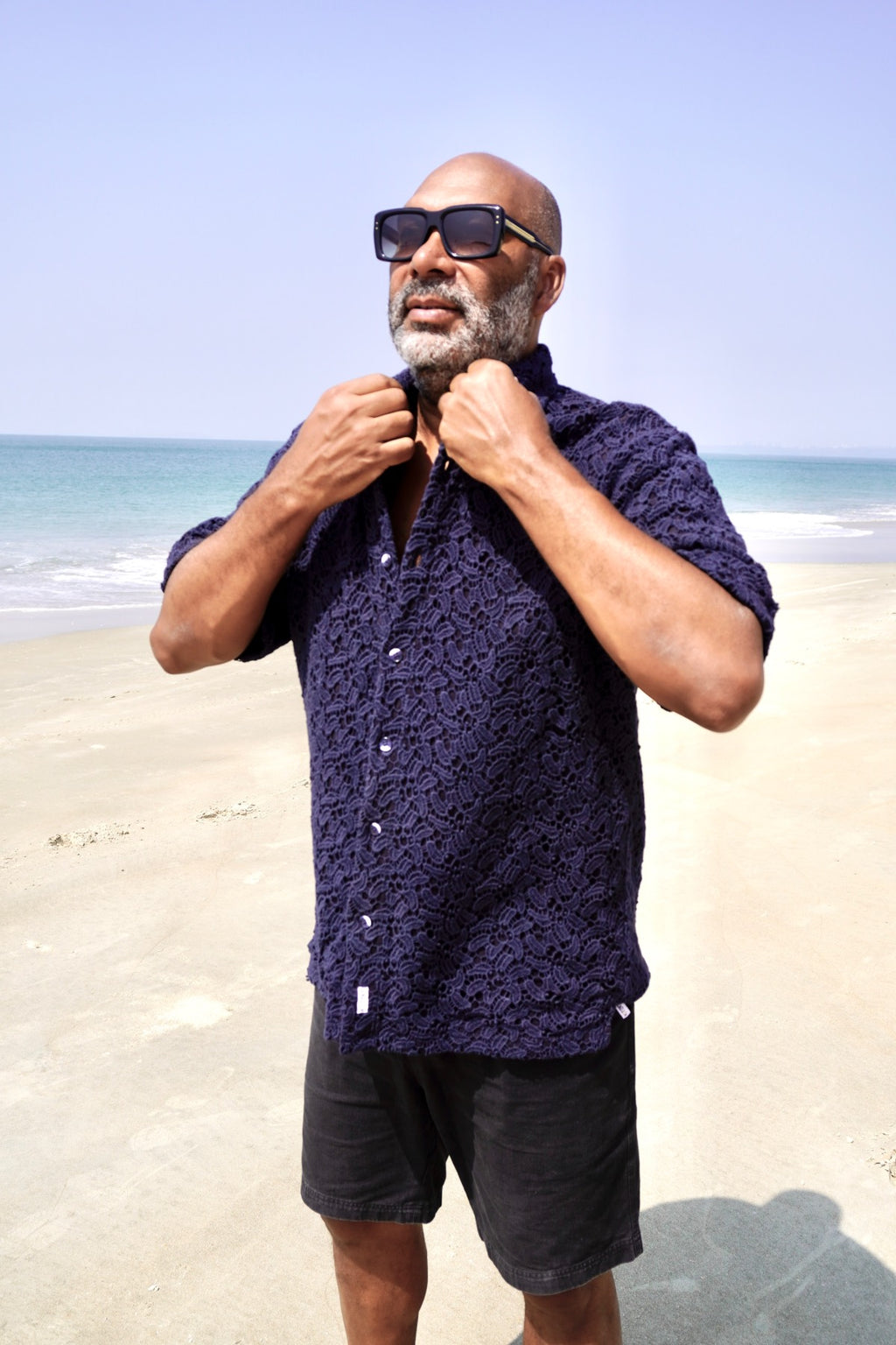 SHANTI COTTON SHIRT BLUE BLACKISH