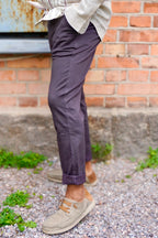 WATTS SOLID COTTON STRETCH TROUSERS CHARCOAL