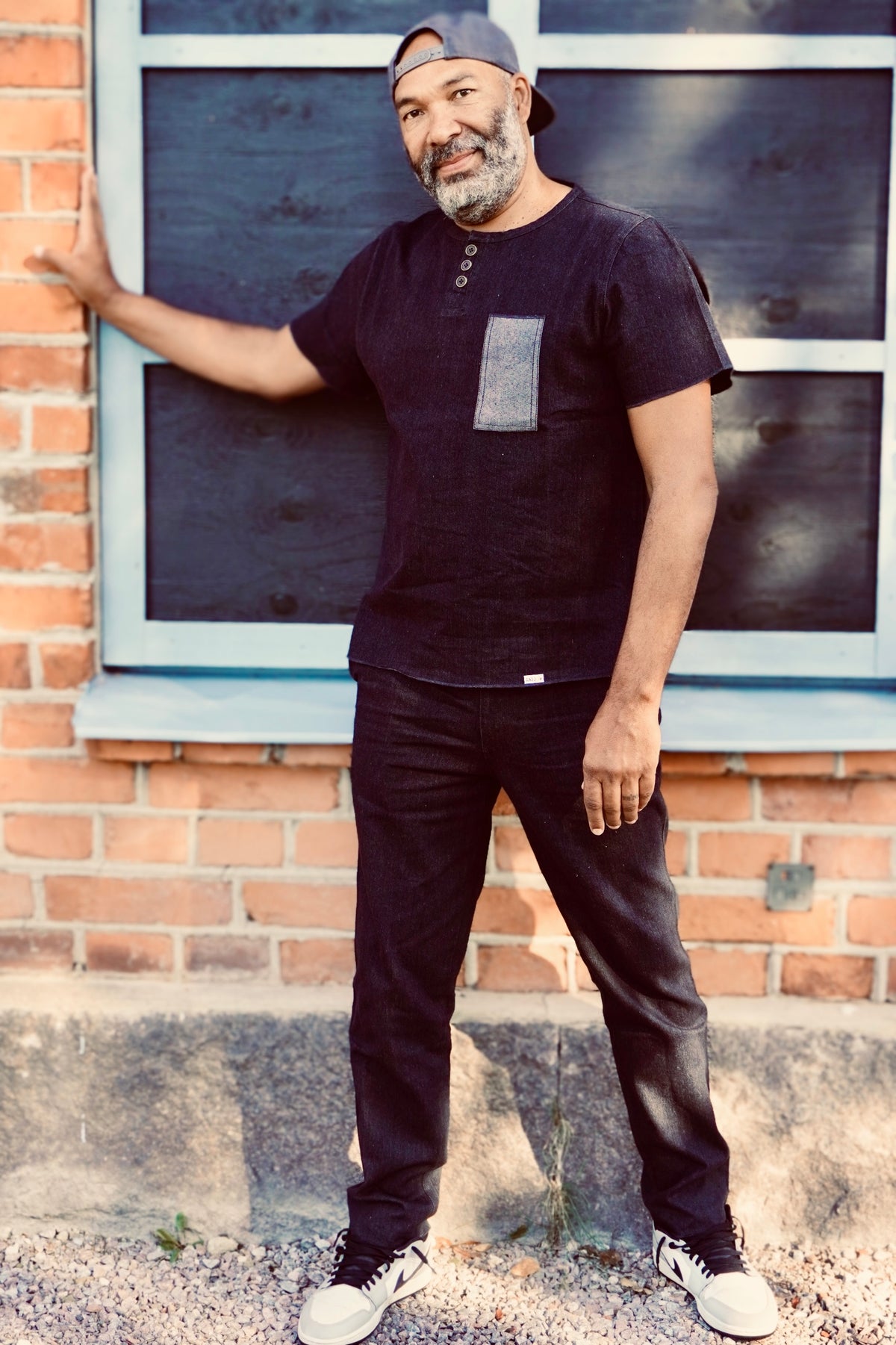 CALEB JUST DENIM CHARCOAL TOP