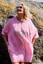 NEO LEO COTTON JERSEY DRESS PINK