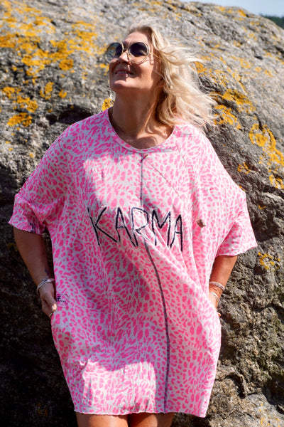 NEO LEO COTTON JERSEY DRESS PINK