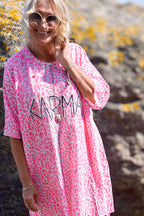 NEO LEO COTTON JERSEY DRESS PINK