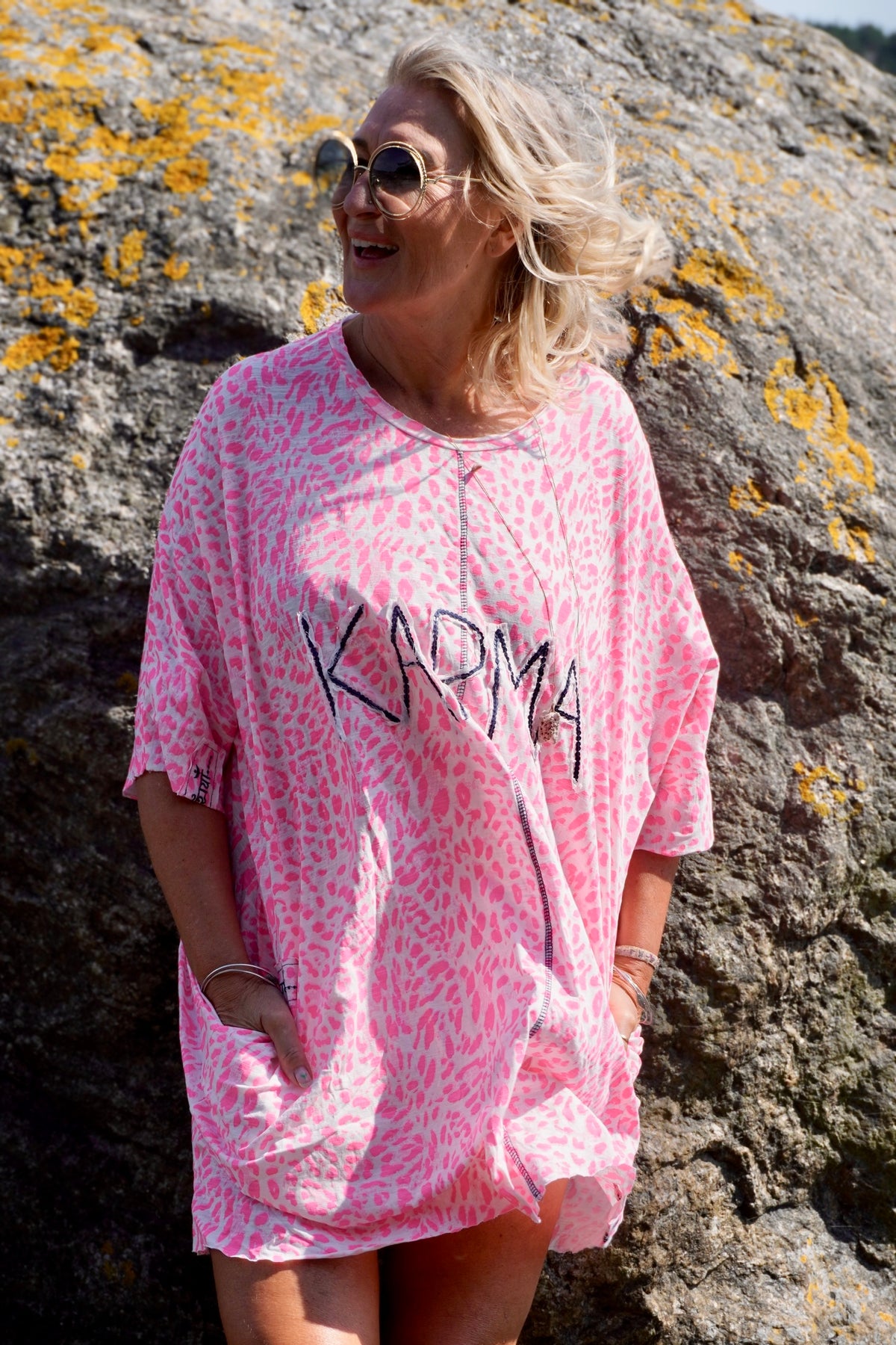 NEO LEO COTTON JERSEY DRESS PINK