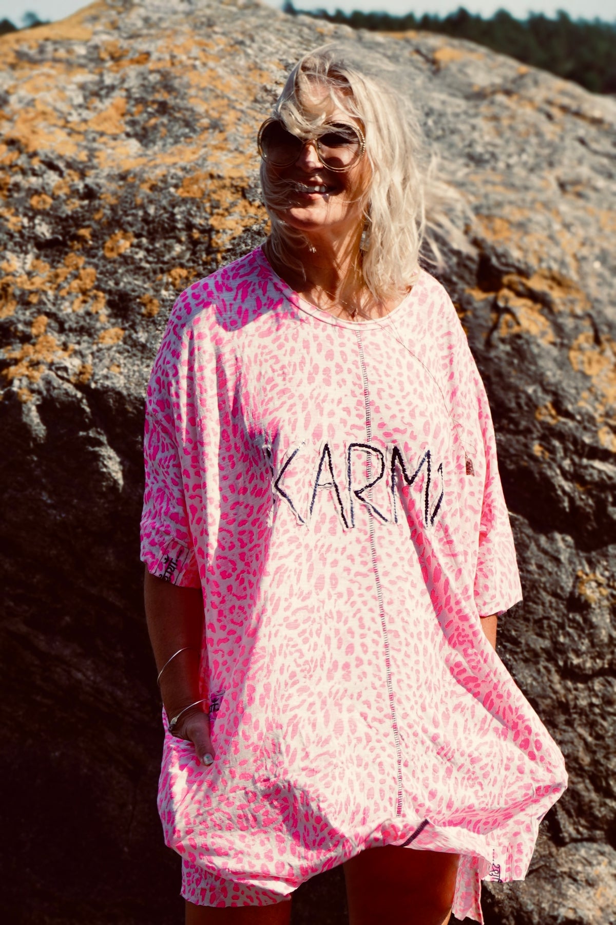 NEO LEO COTTON JERSEY DRESS PINK