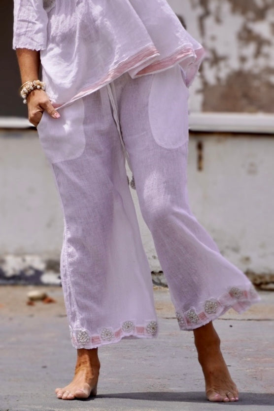 LISSA LINEN PANT SWEET WHITE