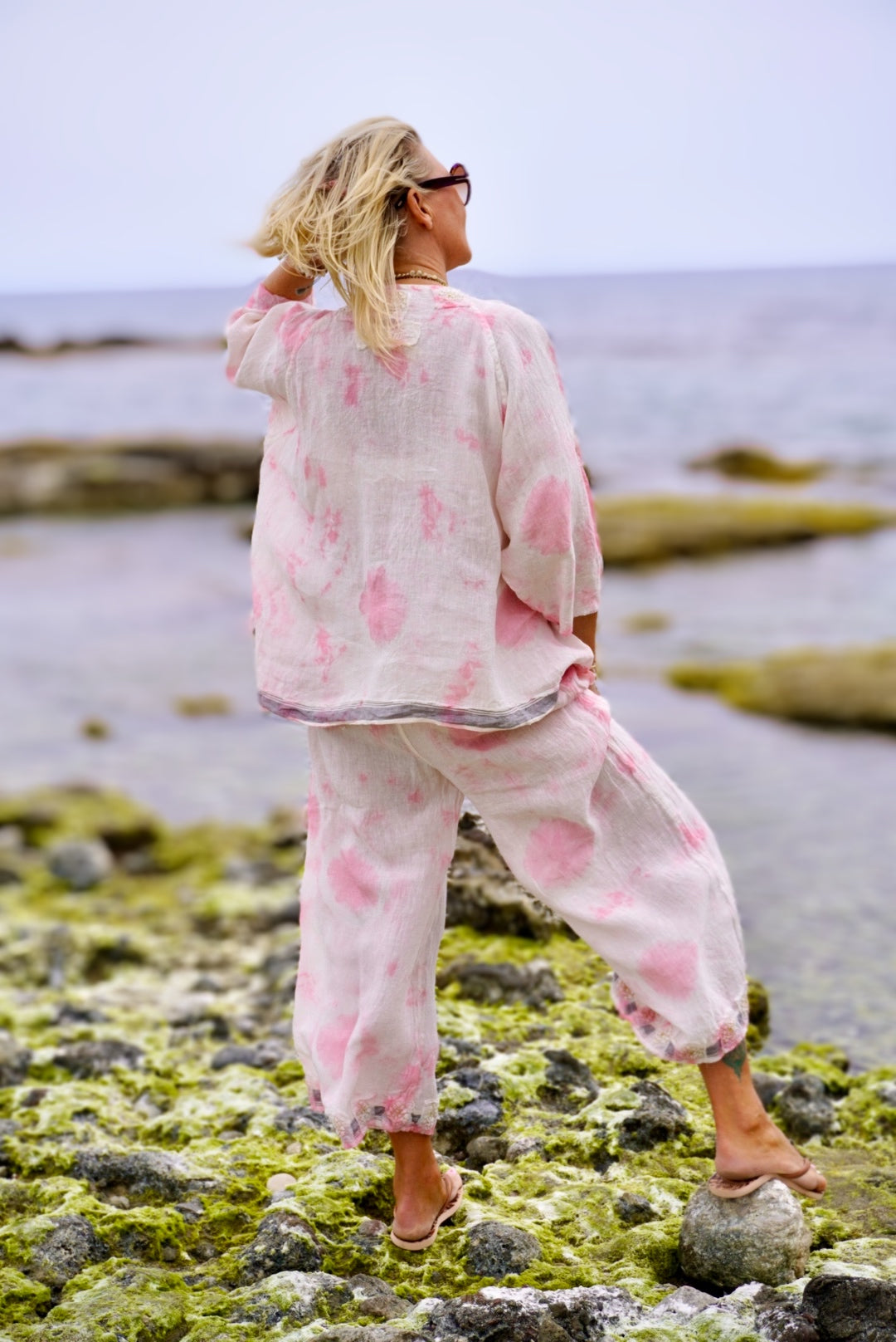 LISSA LINEN TOP IBIZA PINK MALIBU