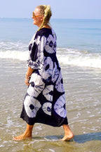 MAGDA SILK MAXI DRESS BLACK & WHITE