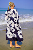 MAGDA SILK MAXI DRESS BLACK & WHITE