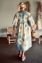 MAGDA COTTON MIDI DRESS BLUE