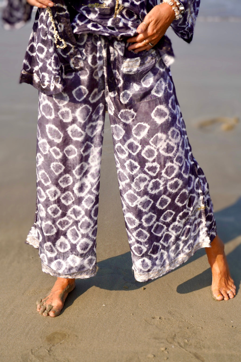 PAPI SUNNIE SILK BATIK PANT CHARCOAL